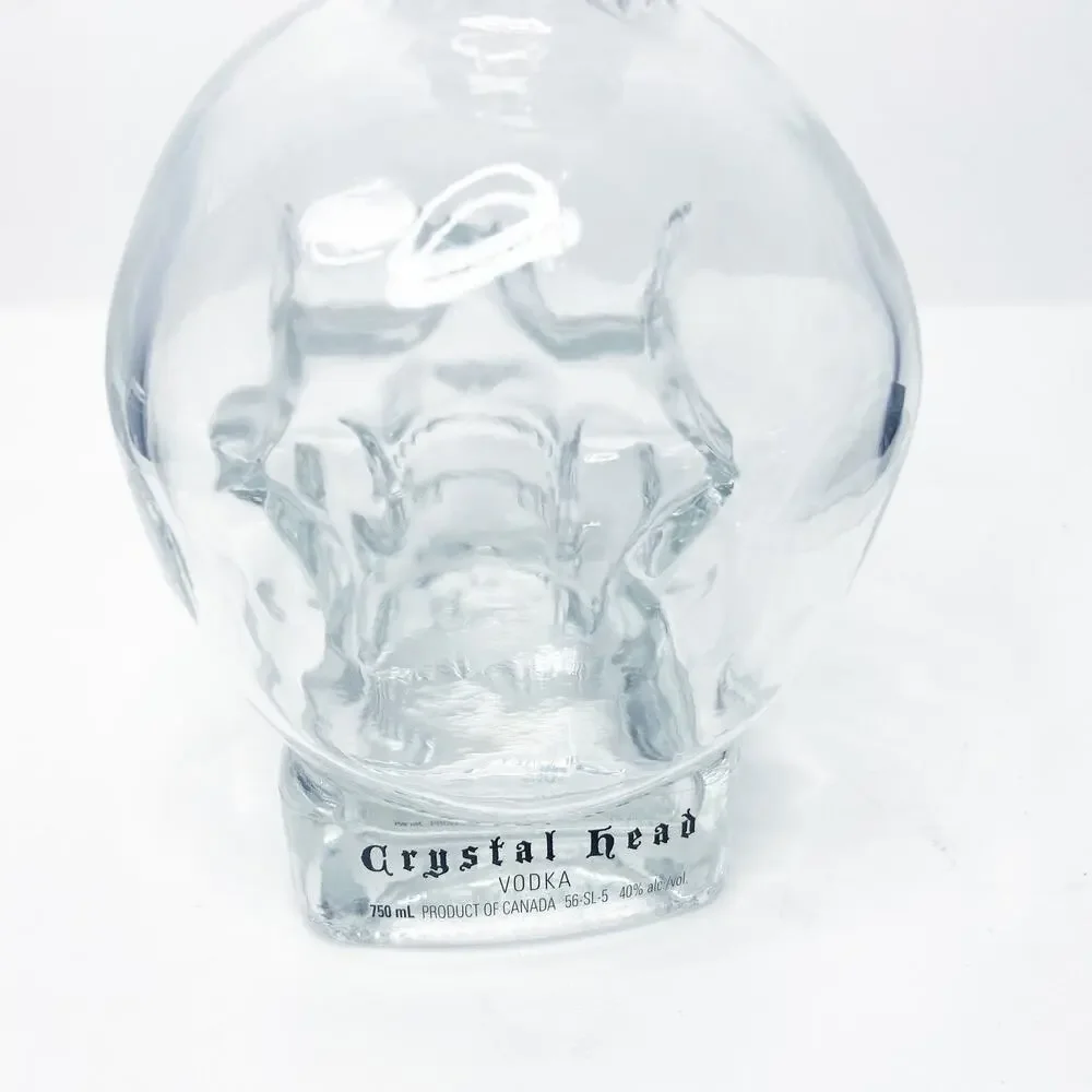 Skull Head Empty Crystal Bottle Decanter